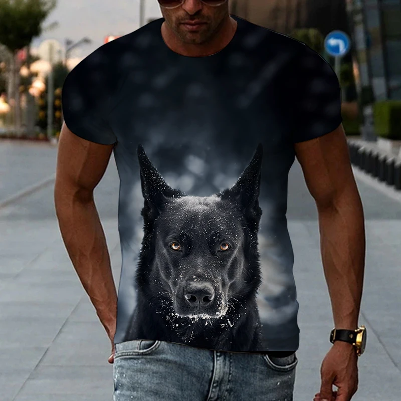 

Animal Dog 3D Printing Men's T-shirt Summer Casual Harajuku Hip-Hop Short-Sleeved Street Fashion Round Neck Top Homme T-shirt