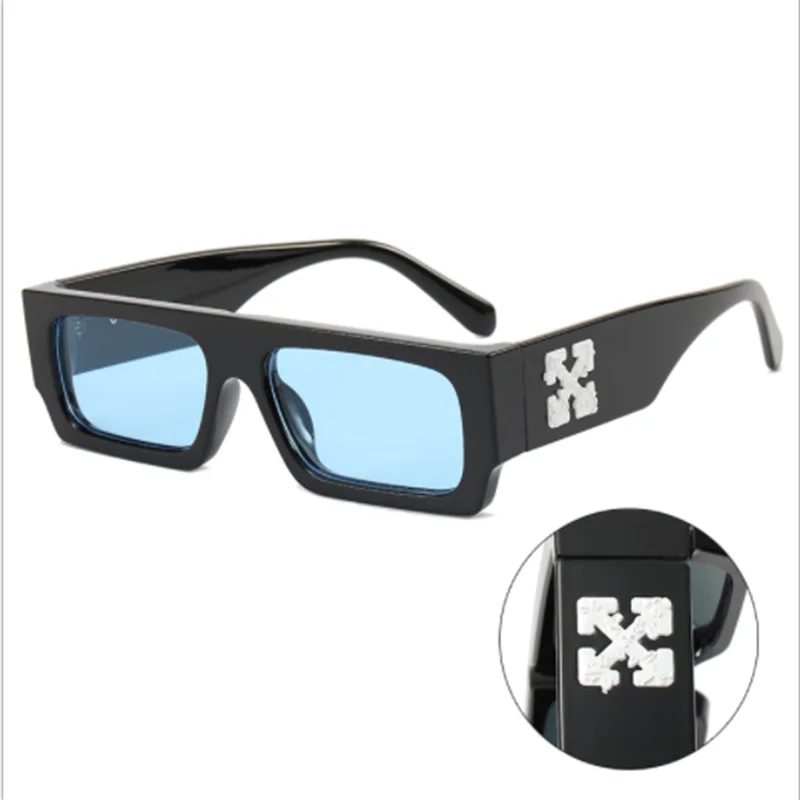 

X printed square small frame sunglasses Hip Hop Street style eyewear designer sun visor UV400