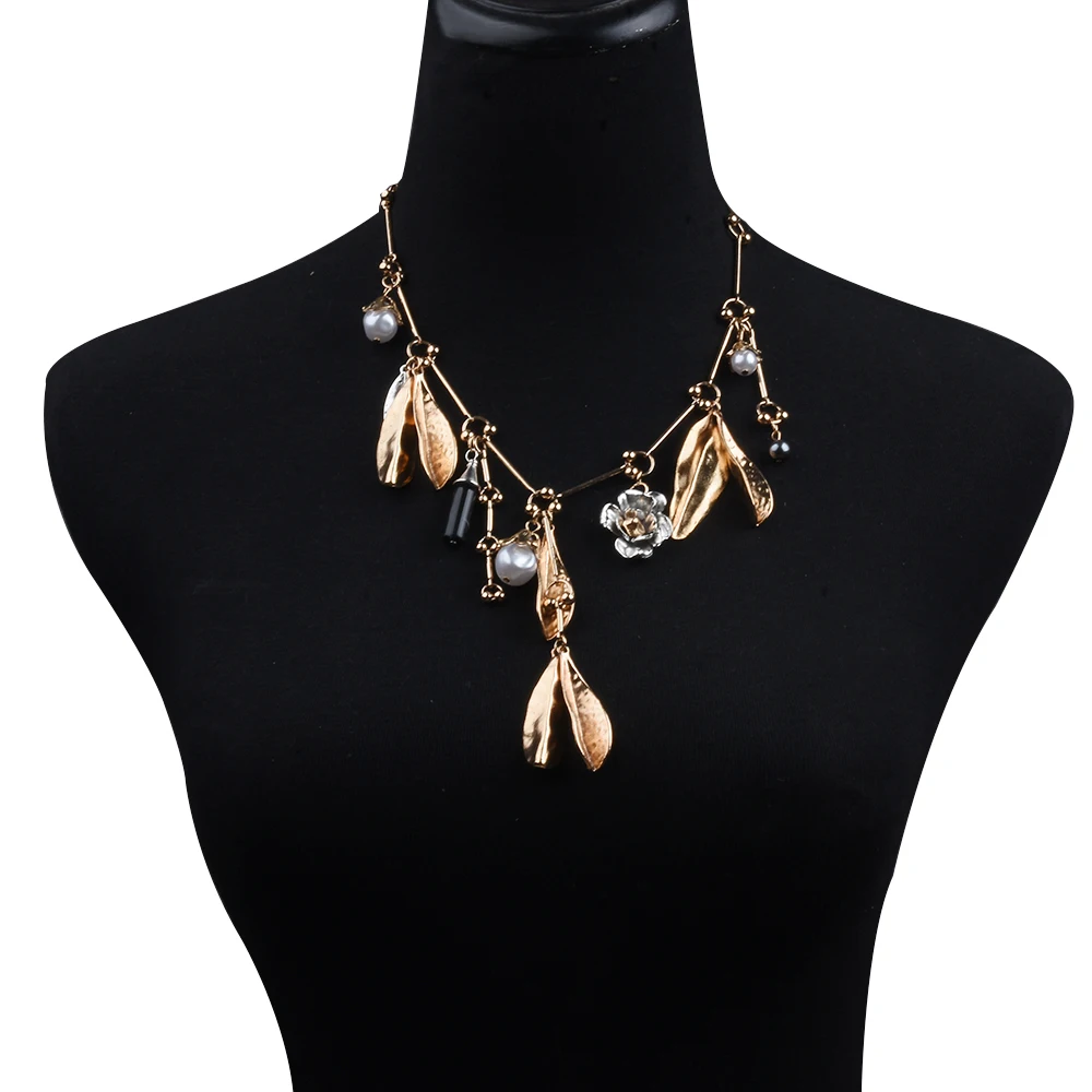 Новинка 2025 года этническое винтажное ожерелье в стиле бохо с золотым листом из