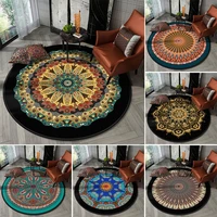 ethnic style mandala round crystal velvet carpet printing floor mat coffee table hanging basket living room carpet