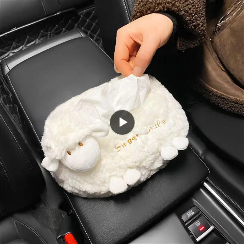 

Easy To Use Napkin Holder Lovable Plush Tissue Box Zipper Opening And Closing Design Plush Napkin Rack Four Seasons Fabric Lint