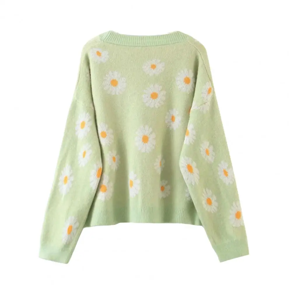 

Trendy Single-Breasted Women Casual Sweater Cardigan Sweater Coat Soft Texture Long Sleeve