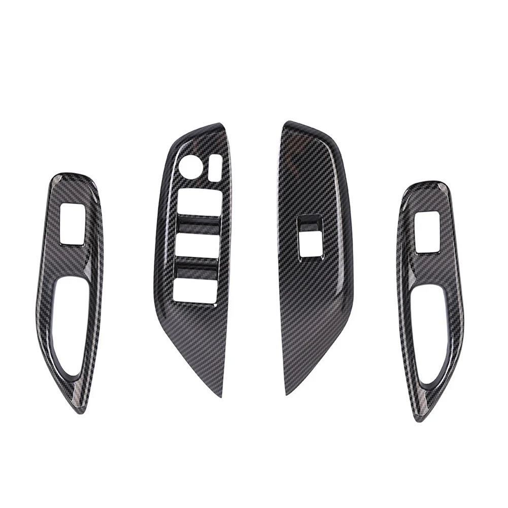 

For Toyota Yaris Cross 2020 2021 RHD Window Switch Button Panel Cover Trim Decoration Protector,ABS Carbon Fiber
