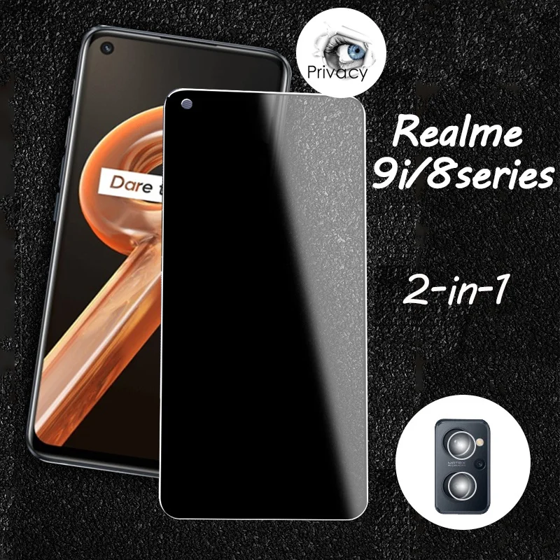 

Anti-spy cristal templado for realme 9 5g anti spy screen protector realme 8 pro 9 5g speed 8s 8i realmi 9i 9 pro plus safty privacy protection & anti peeping tempered glass