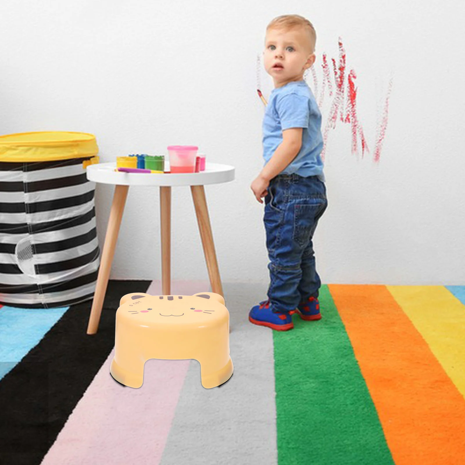 

Bath Stool Toilet Step Stool Compact Kids Shower Stool for Living Room Bathroom