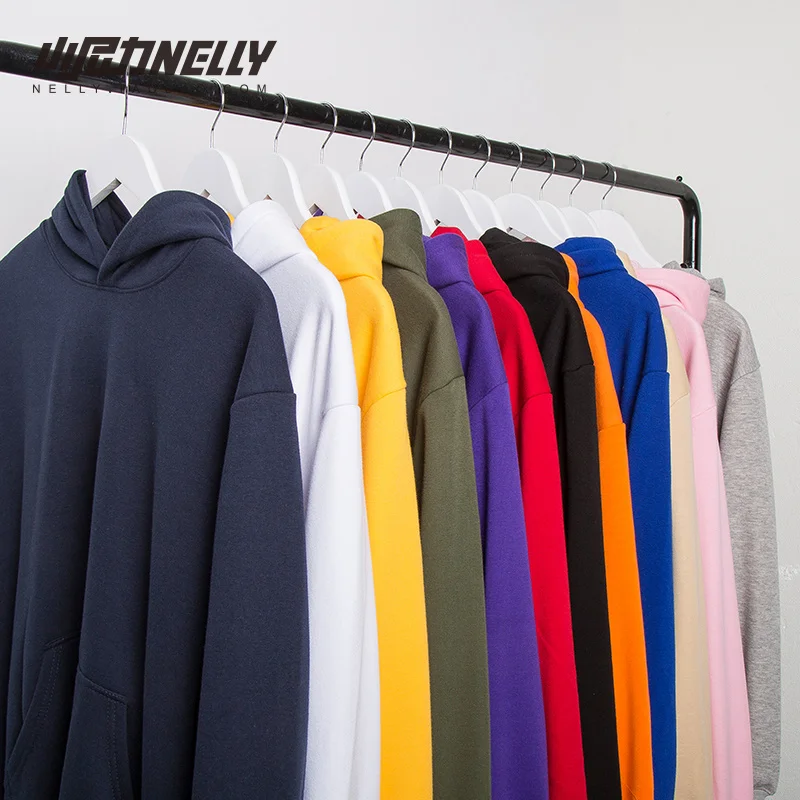 

Nelly Solid Color Hooded Sweater Men's And Women's Hip Hop Pullover Cardigan Spring And Autumn Leisure Sports Coat Loose Cotton