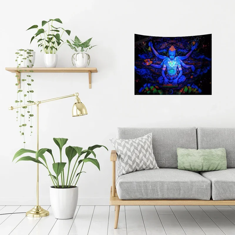 Психоделический гобелен Фестиваль Psytrance Psydeco Goatrance Хиппи Настенный декор