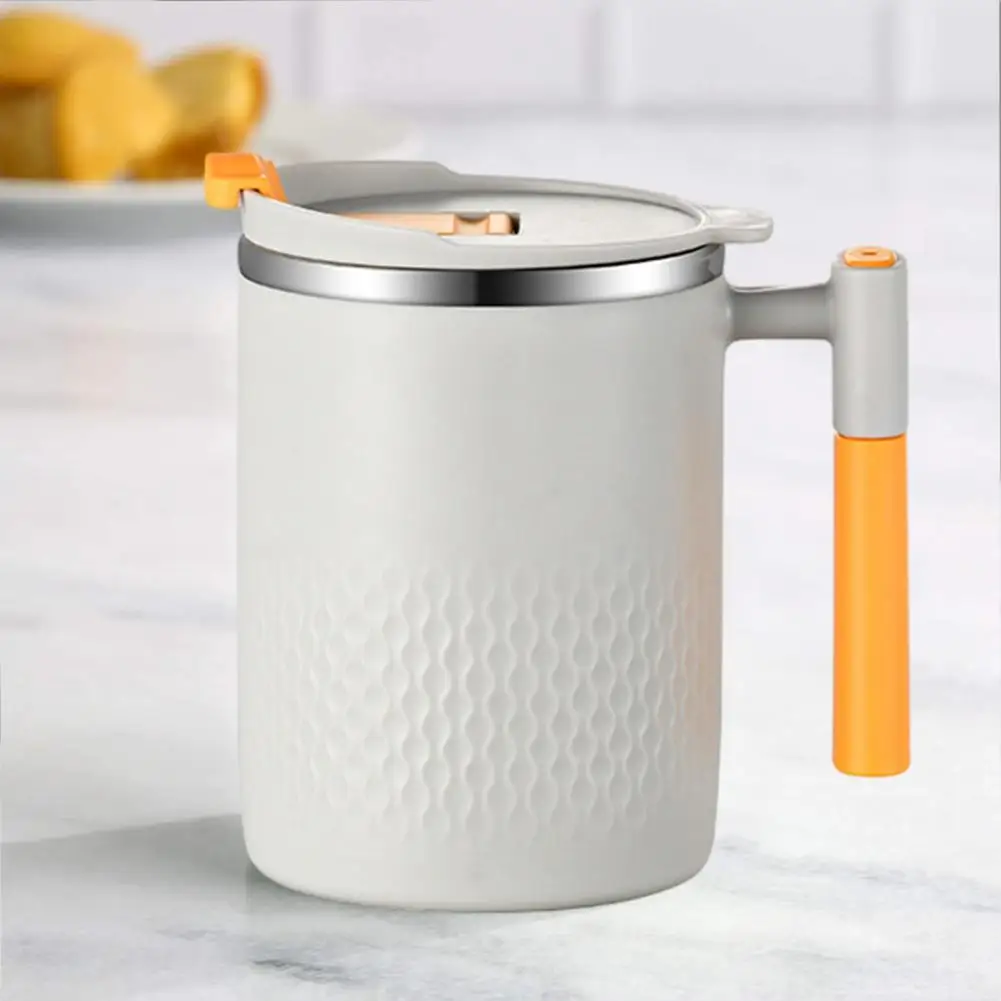

450ML Coffee Mug Leak-proof Wide Mouth Large Capacity Heat Insulation Stainless Steel Water Drinking Cup with Lid Household Supp