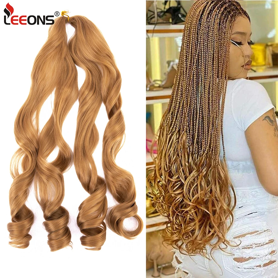 

Cheap Loose Wave Crochet Hair Pre Looped 22" Spiral Curls Synthetic Yaki Hair Bundles Loose Wave Braiding Hair Crochet Braids