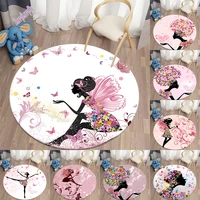 butterfly fairy round carpets for living room rugs soft flannel floor area rug bedroom carpet mat for children kitchen rug