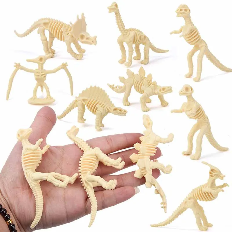 

12Pcs DIY Dinosaur Skeleton Model Building Blocks Ornaments Educational Toys Collection Craft Miniatures For Kids Children Gifts