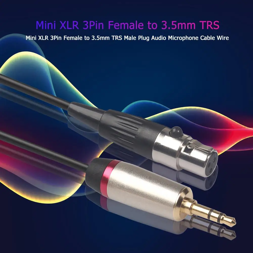 

Adapter Cable Full Copper Casing Nickel Plated Soft Glue Mini XLR Female to 3.5mm TRS Stereo Male Plug Audio for Camera