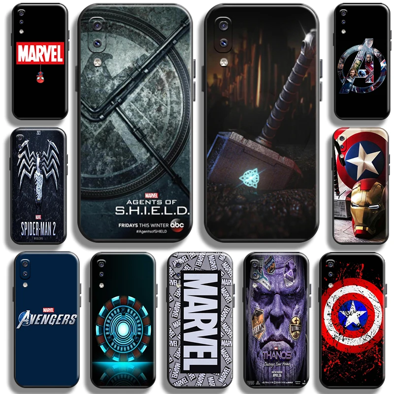 

Marvel Avenger Logo for Samsung Galaxy A20 A20S Phone Case Carcasa Coque Liquid Silicon Cases Black Shell TPU funda Shockproof