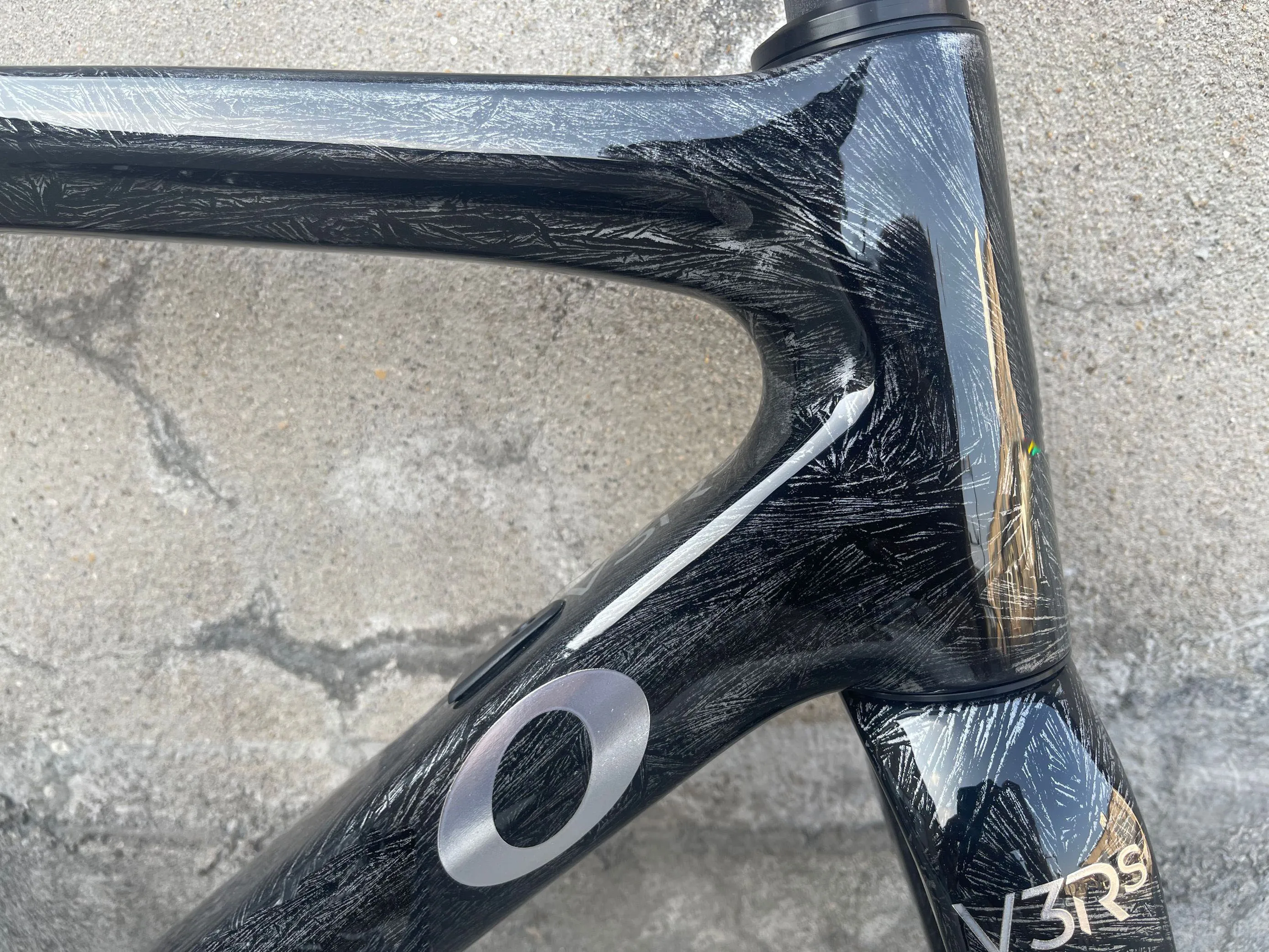 

V3RS рама для дорожного велосипеда, рама из углеродного волокна с текстурой замороженного черного льда, с вилкой, подседельный штырь, гарниту...