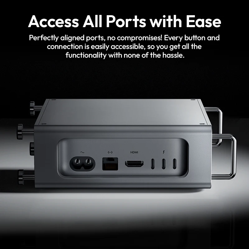 Фото Чехол Ulanzi QT01 из алюминиевого сплава для Mac Mini M4/M4 Pro с гладкой полой задней частью и быстрым охлаждением №3