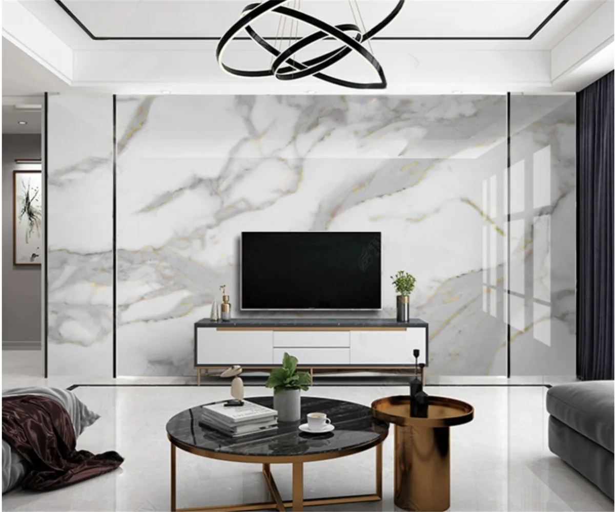 

Custom marble mural bedroom hotel background wall atmospheric jazz white marble photo wallpapers home decor