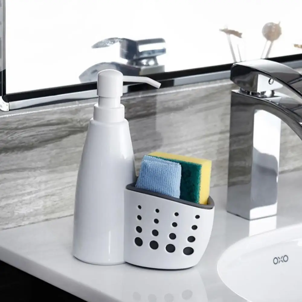 

Multi-function 400ml Kitchen Sponge Holder Liquid Detergent Container Box Hand Sanitizer Soap Dispenser Kitchen 2-in-1