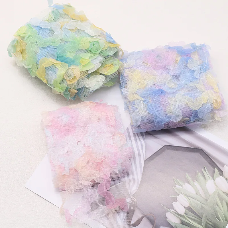 

6/8cm 2yards Soft Tulle Ribbon Embroidered Mesh Tape for DIY Handmade Hairbow Headwear Scraphbook Wedding Valentine Party Decor