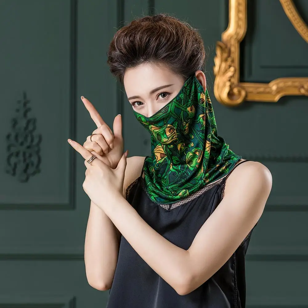 

Womens Neck Gaiter Face Cover Scarf Chiffon Bandana Headwear UV Sun Dust Protect