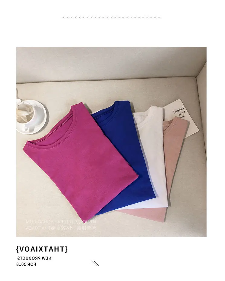 

100% cotton T shirt women's summer new uniform, in the style of Basic T-shirt everyday loose Korean shirt 2021