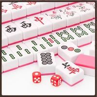 pink family games mahjong set full size tournament table professional 40mm travel chinese mahjong giochi da tavolo party game
