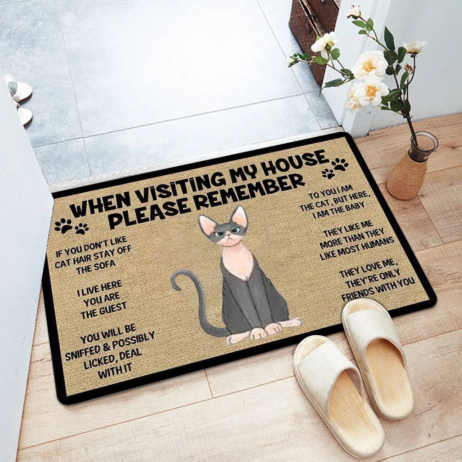 

Keep In Mind When Visiting The House Personalized Door Mats Front Door Mats Bathroom Anti-Slip Carpet Welcome Floor Mats