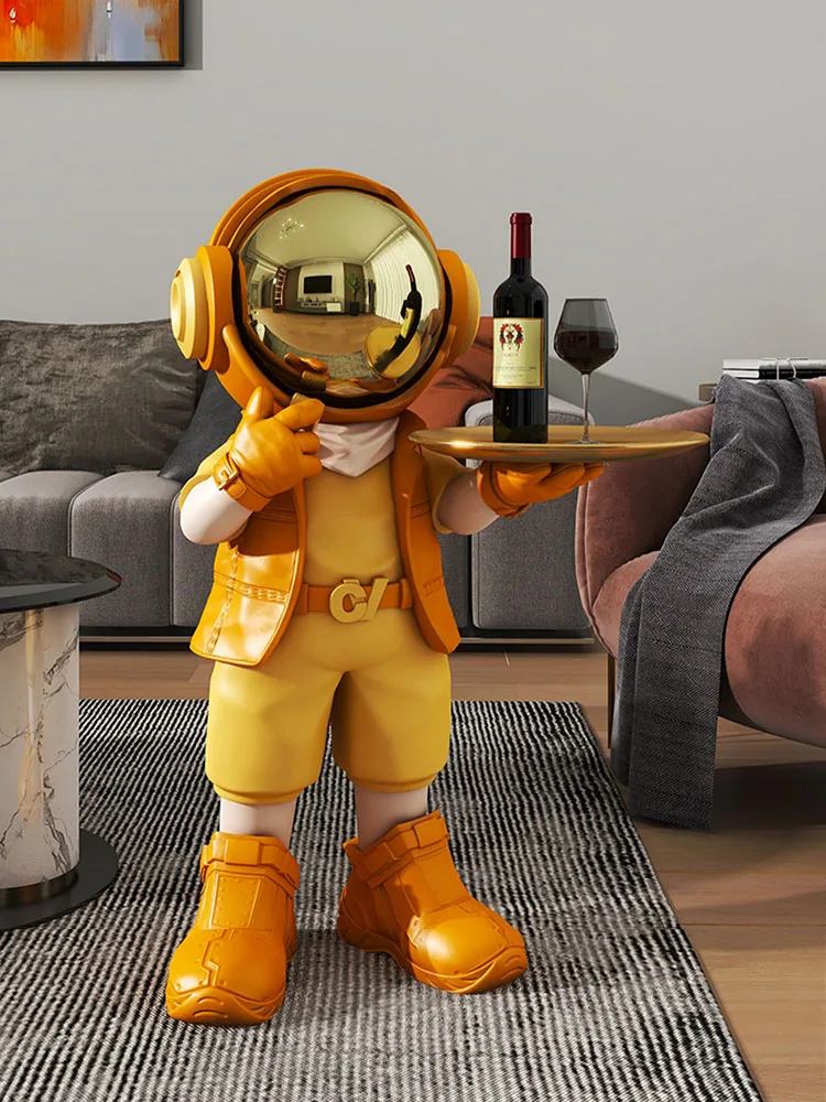 

Nordic Home Decor Astronaut Statue Room Decor Large Resin Figure Figurine Living Room Decoration Home Accessories Tray Sculpture