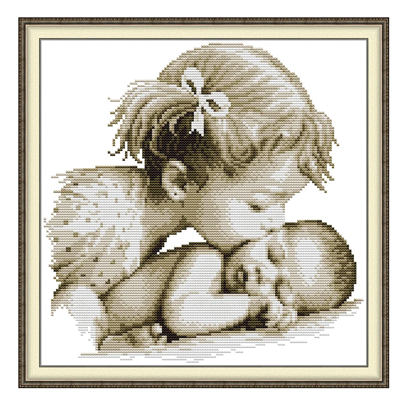 Фото A Gentle Kiss Patterns Набор для вышивки крестом DIY 11CT 14CT 16CT HD штампованный DMC Набор для вышивки крестом Вышивка Рукоделие Ремесла №2