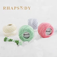 rhapsody premium size 8 pearl cotton embroidery thread for cross stitch diy crochet singed mercerized egyptian cotton greens
