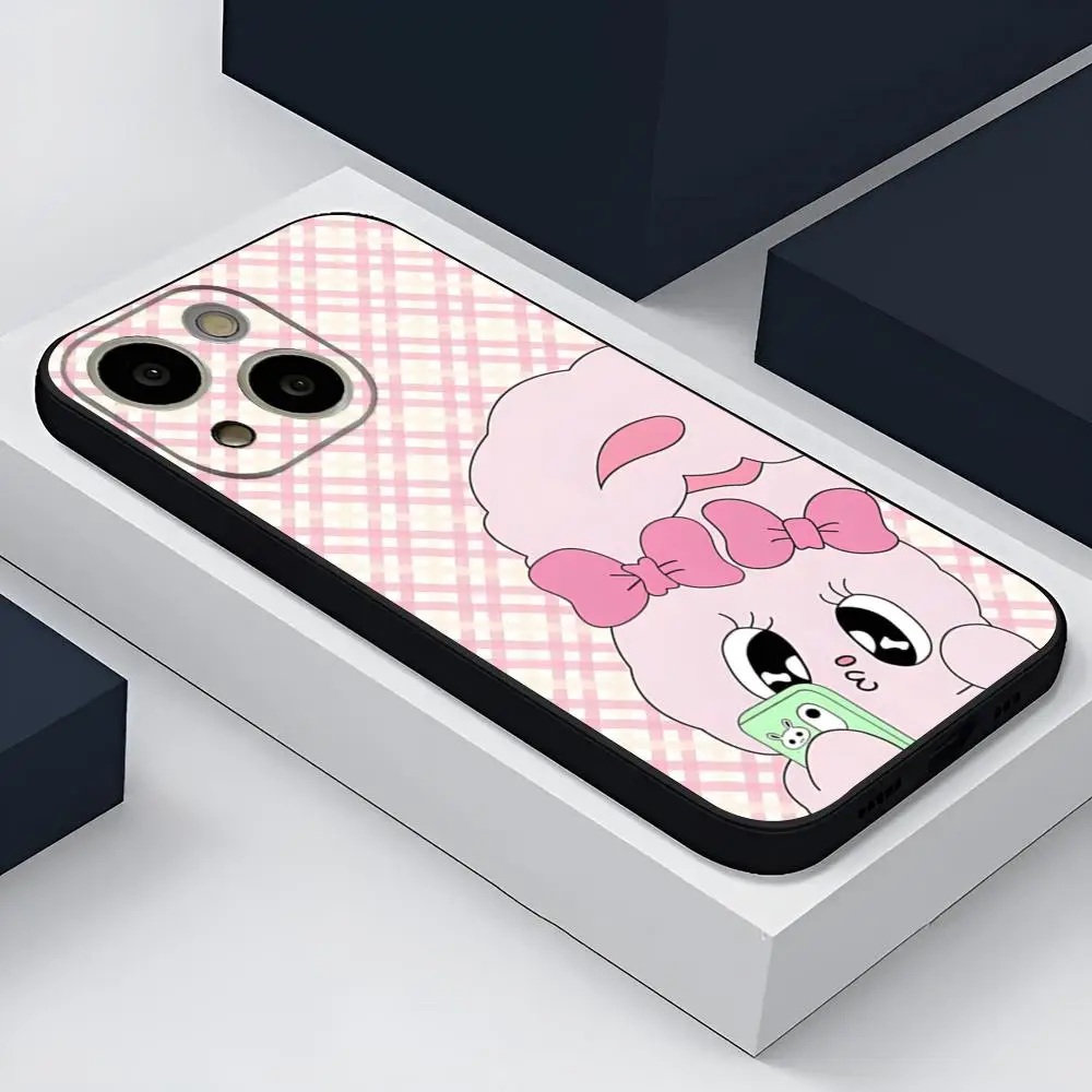 Силиконовый чехол-накладка Kawaii E-Esther Bunny для 15 Pro Max Iphone 14 12 13 11 Xr X Xs 8 7 Plus