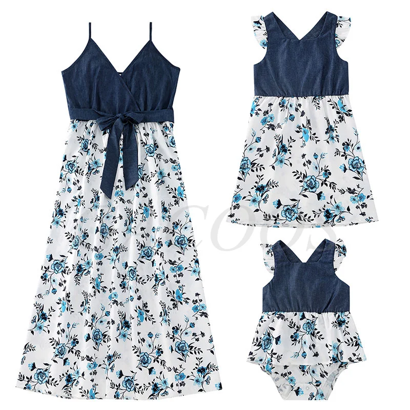 

Tank Mother Daughter Dress Family Matching Clothes Look Mom Baby Mommy and Me Dresses Clothes Woman & Kid Girls Toddlers Outfits
