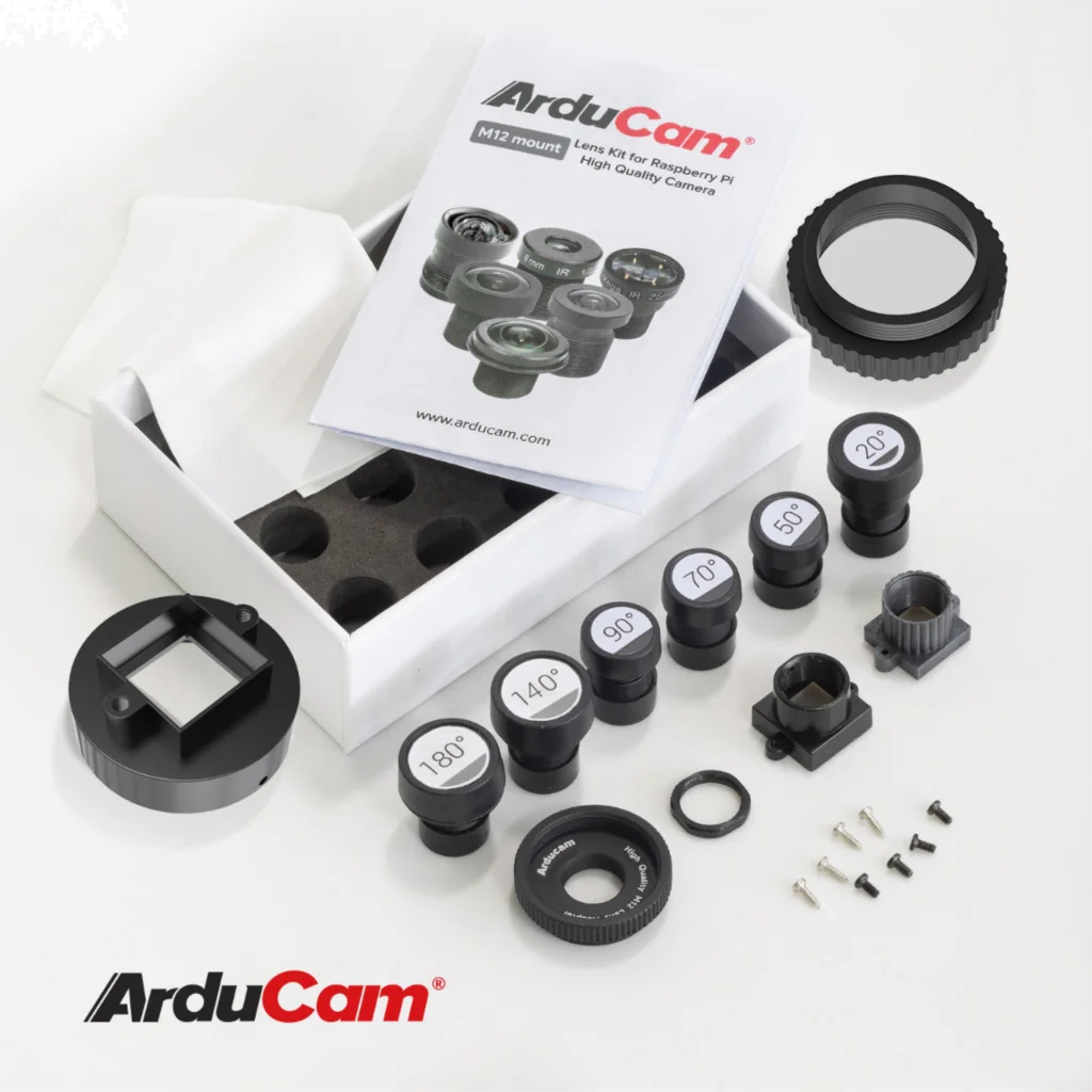 Комплект объективов Arducam M12 для высококачественной камеры Raspberry Pi IMX477