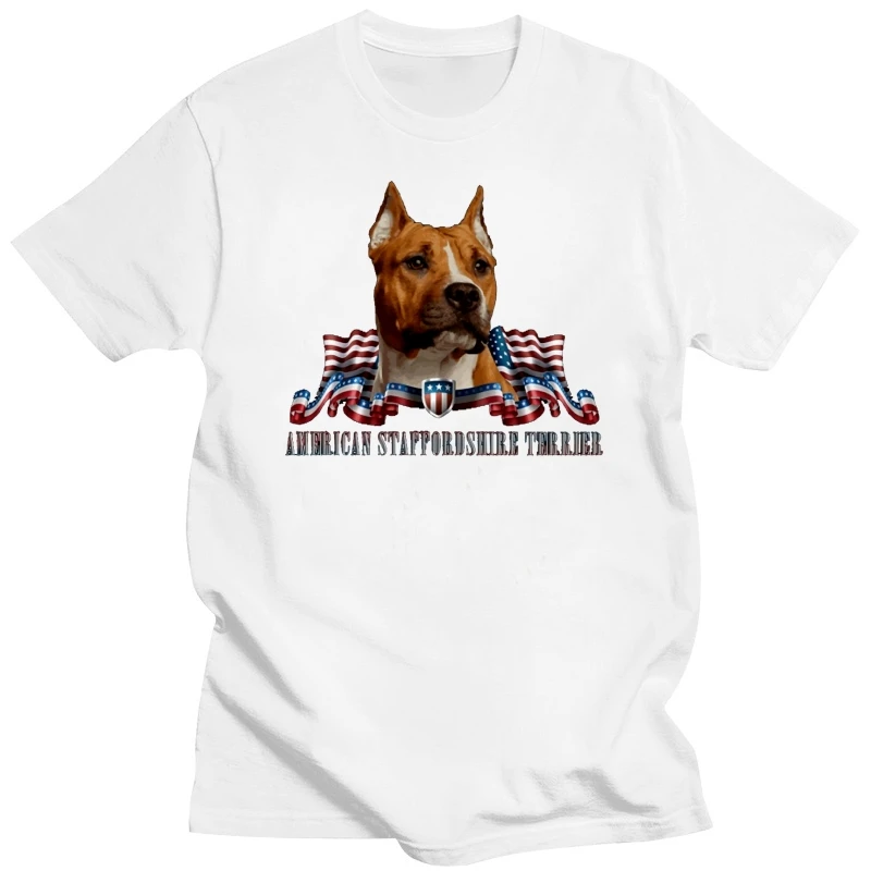 

Американский стафридский терьер, футболка Amstaff, забавная Повседневная футболка европейского размера, регулируемая футболка, летняя рубашк...