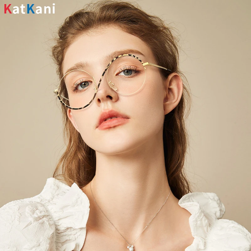 KatKani новая модная индивидуальная круглая оправа для очков в стиле ретро женская