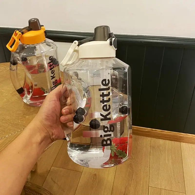 

2700ML Largecapacity Fitness Sports Men and Women Portable Plastic Cupwith Graduated Straw Cupdrinking Bucket