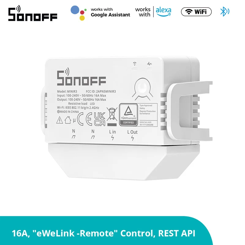 

Умный выключатель SONOFF MINIR3 S-MATE Mini 16 А без нейтрального провода