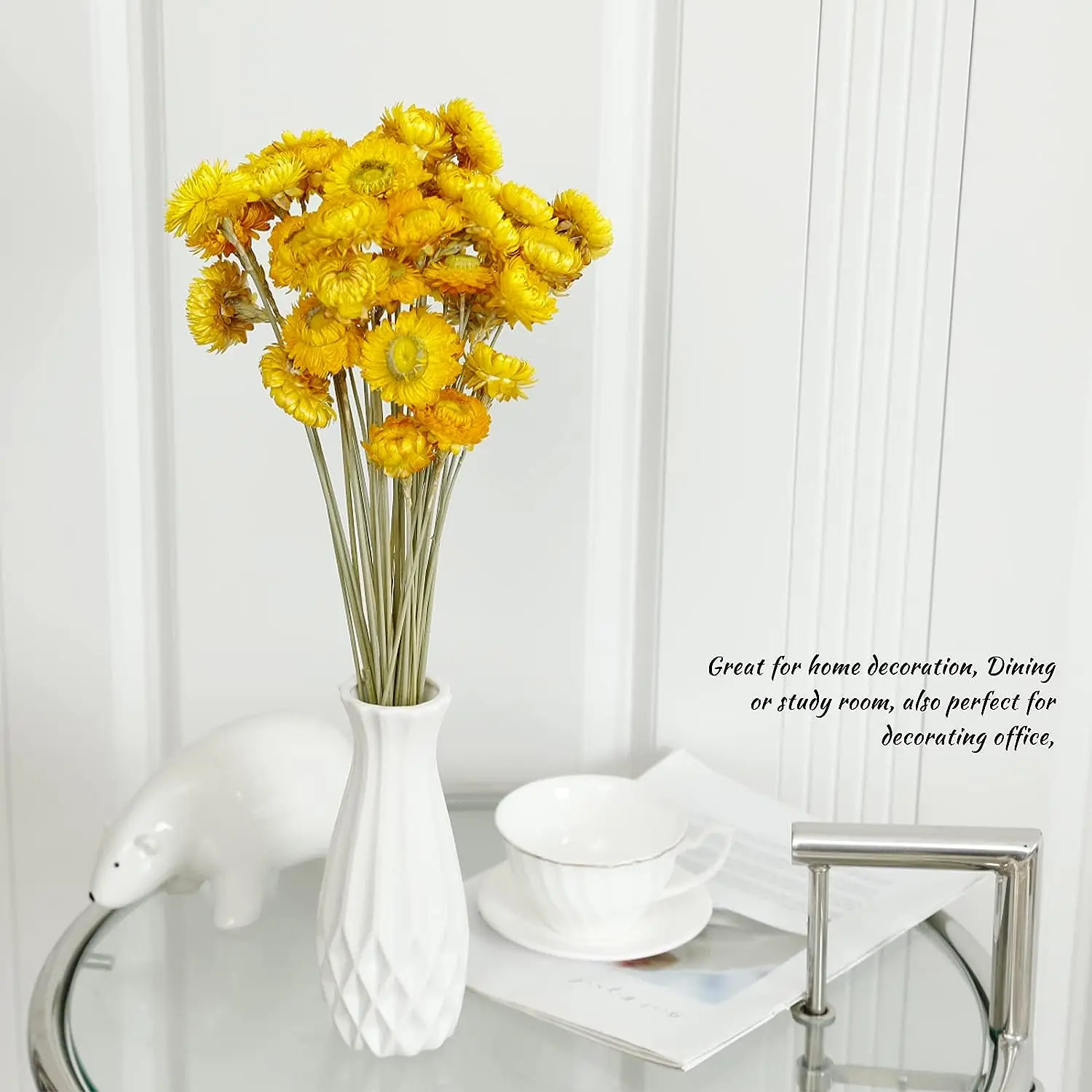 

40PCS Daisy Dried Flowers Bouquet Boho Exterior Garden Decoration Luxury Artificial Tree Flower Wall Home Interior Wedding