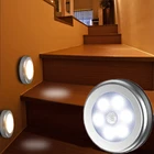 Светодиодный светильник для шкафа с пассивным ИК датчиком движения, магнитный светильник для кухни, спальни, чулана, беспроводной ночник с глушителем для коридора, лестницы