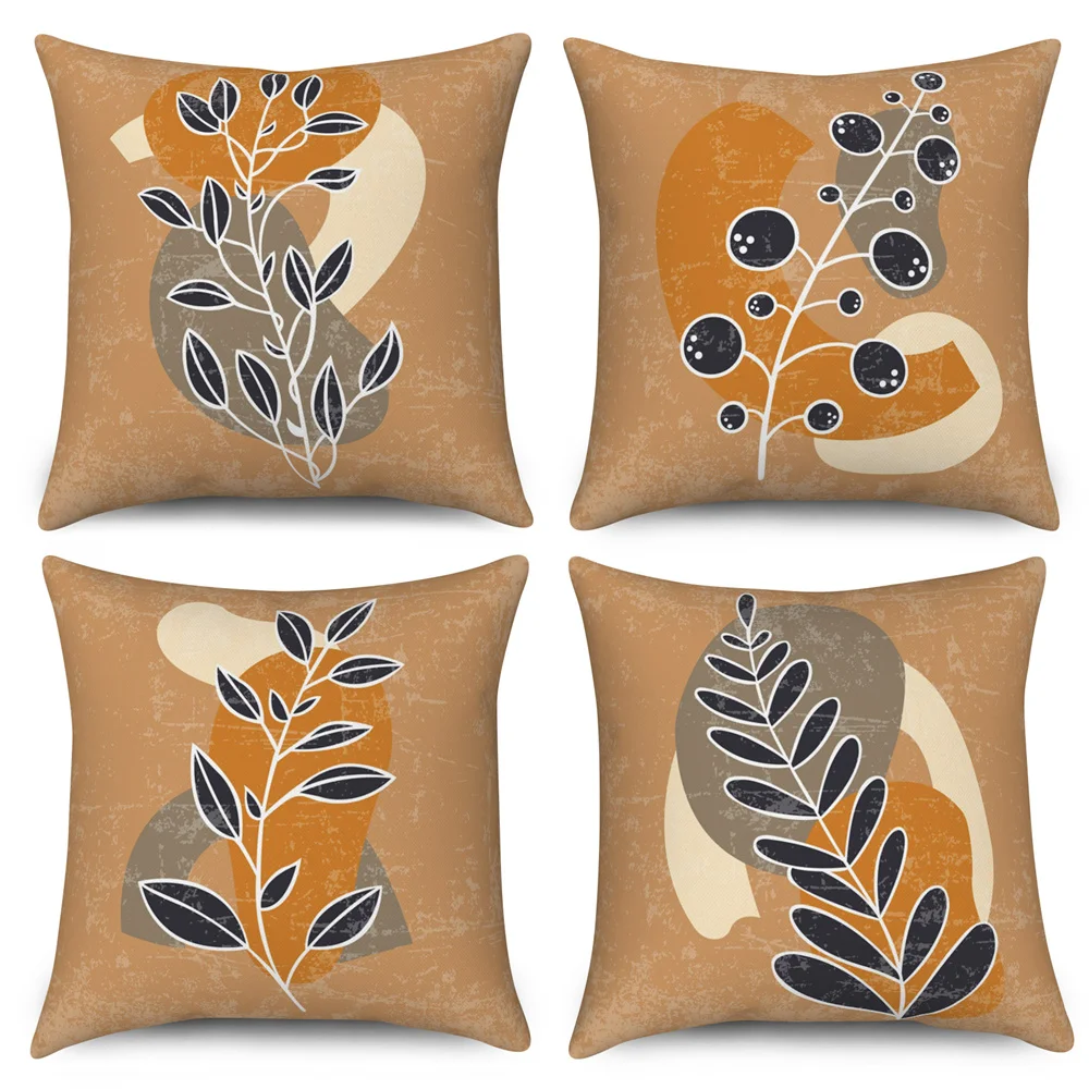

Декоративная наволочка в скандинавском стиле, подушка из полиэстера с абстрактным геометрическим рисунком растений, Декор для дома, размеры 40x40 45x45 50x50