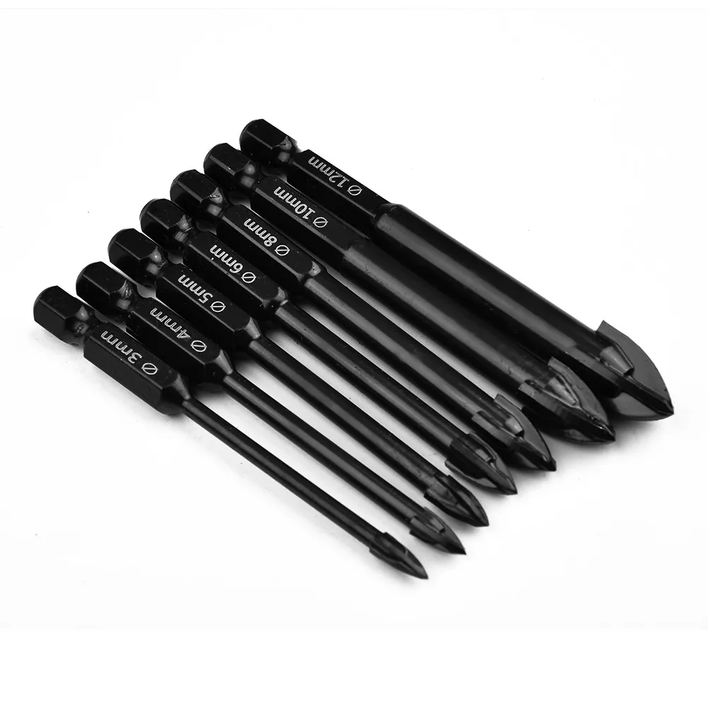 

7pcs/set Efficient Universal Drilling Tool Cemented Carbide Drill Bit Ceramic Brick Wall Hole Opening Power Tools Accessories