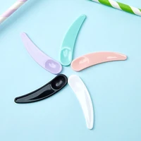 50pcslot mini cosmetic spatula scoop disposable mask white black green purple plastic spoon makeup tool 5 5cm