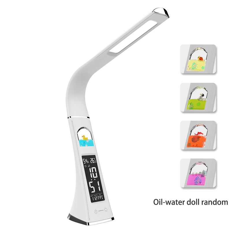 

Светодиодная настольная лампа с календарем, термометром, будильником, защитой для глаз