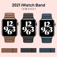 strap for apple watch band leather link loop 44mm 40mm iwatch series 7 6 se 5 4 3 2 1 watchbands bracelet 42mm 38mm wristbands