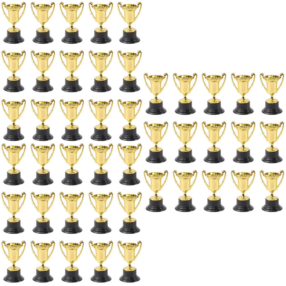 

60 Pcs Kids Reward Trophy Plastic Prize Cup Children Reward Prizes Small Cup with Base Golden