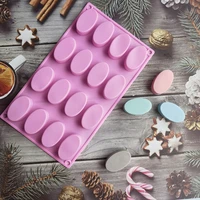 the new 16 cavity silicone oval mold small cake chocolate pancake mold is used for baking mini dessert kitchen diy handmade tool