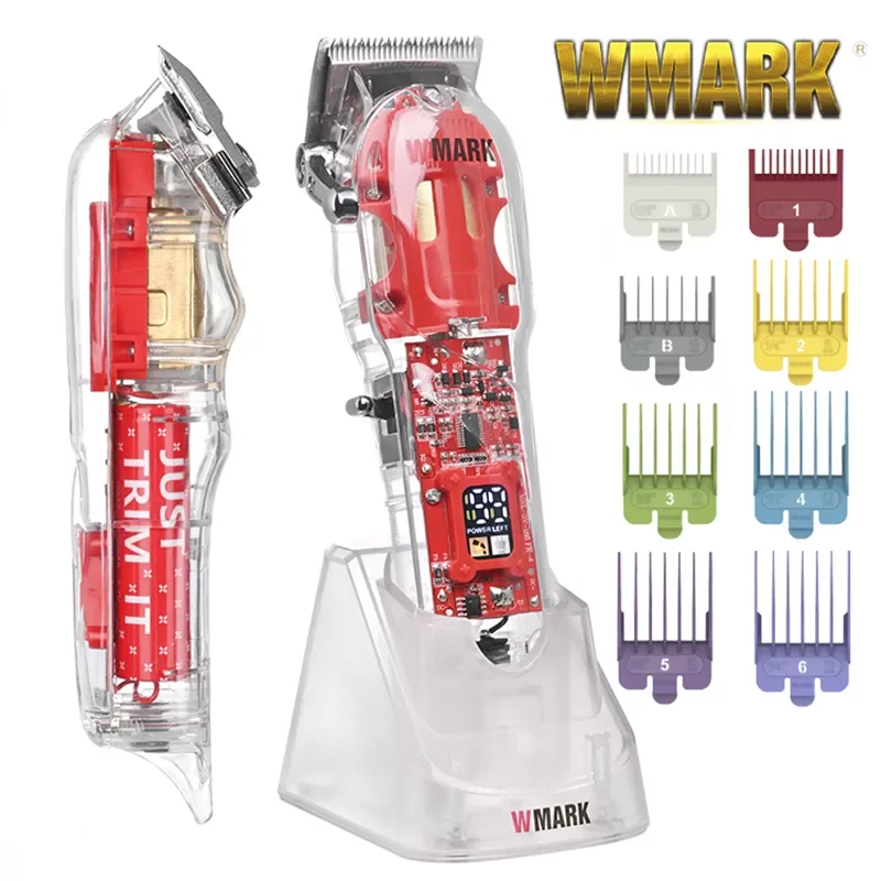 

WMARK 2600mAh NG-407 With Charge Stand Transparent Style Professional Rechargeable Clipper Cord Cordless Hair Trimmer