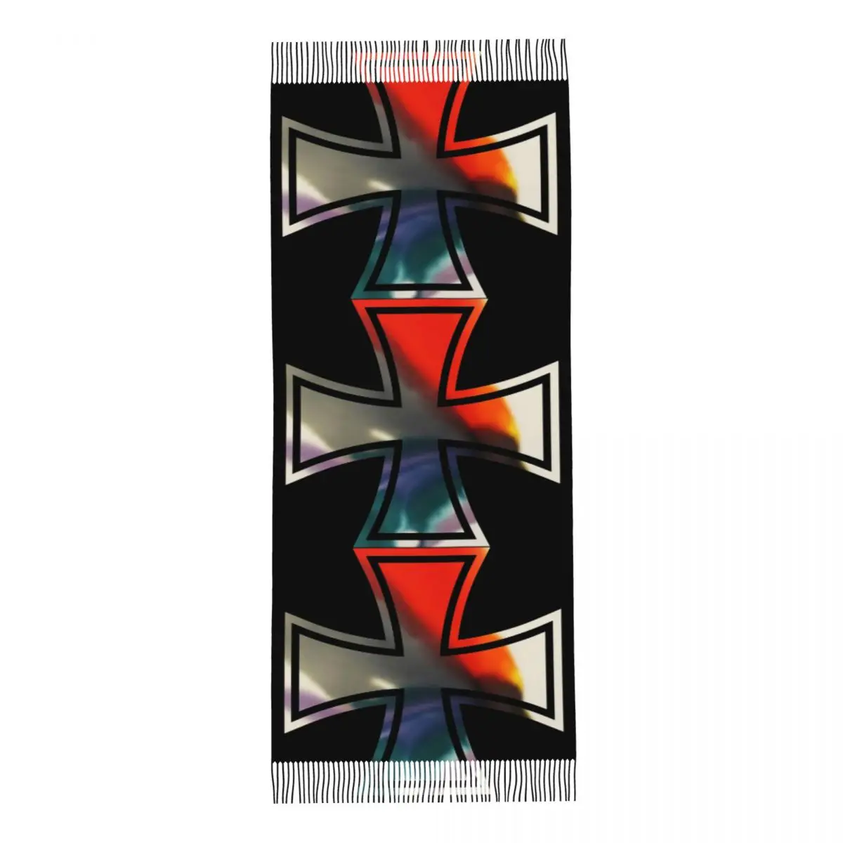 Железный перекрестный галстук красящий один шарф шарфы с кисточками женские