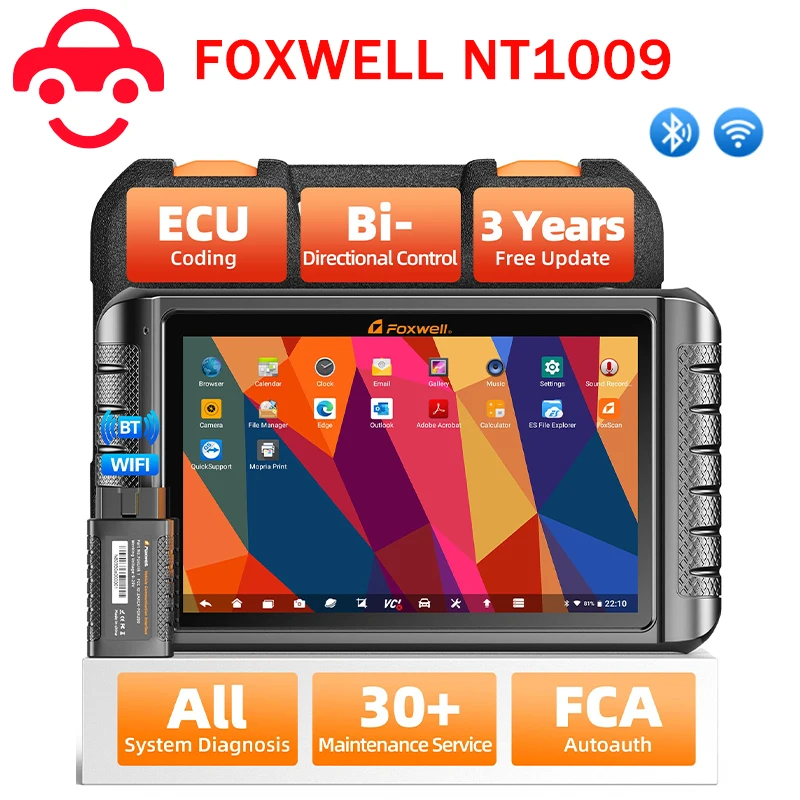 2024 FOXWELL NT1009 OBD2 Bluetooth Автомобильный сканер Все системы A/F Регулировка 35 Сброс