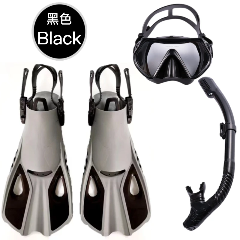 Adult Dry Snorkeling Equipment Panoramic Wide-angle Snorkeling Mask Professional Diving Mask and Snorkel Fin Fins Snorkeling