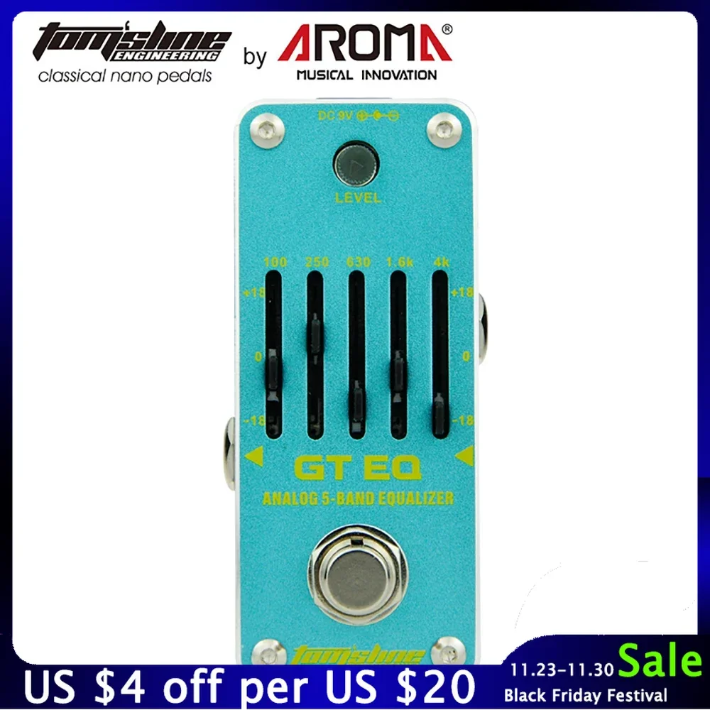 

Aroma AEG-3 GT EQ Electric Guitar Effects Pedal Analog 5-Band Equalizer True Bypass Aluminum Alloy Housing Guitar Effects Parts